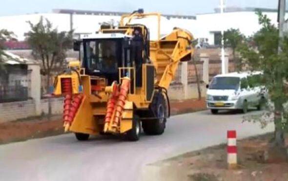 柳州汉森公司为中南美市场定制甘蔗收割机作业视频