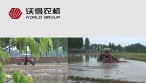 沃得奥龙704F拖拉机水田作业视频