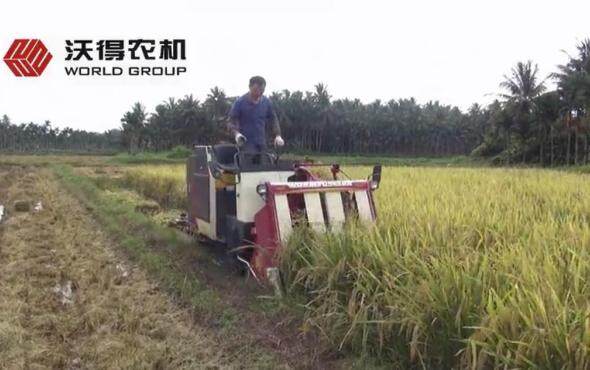 沃得半喂入收割机多功能作业视频