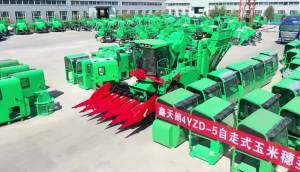 天朗4YZD-5玉米收获机成功下线