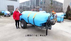 果哈哈2吨牵引式果园打药机讲解视频(三)