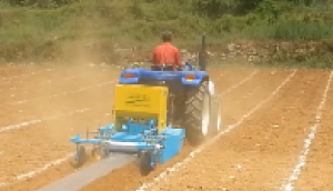 成帆1GVF-120型旋耕起垄施肥覆膜机作业视频